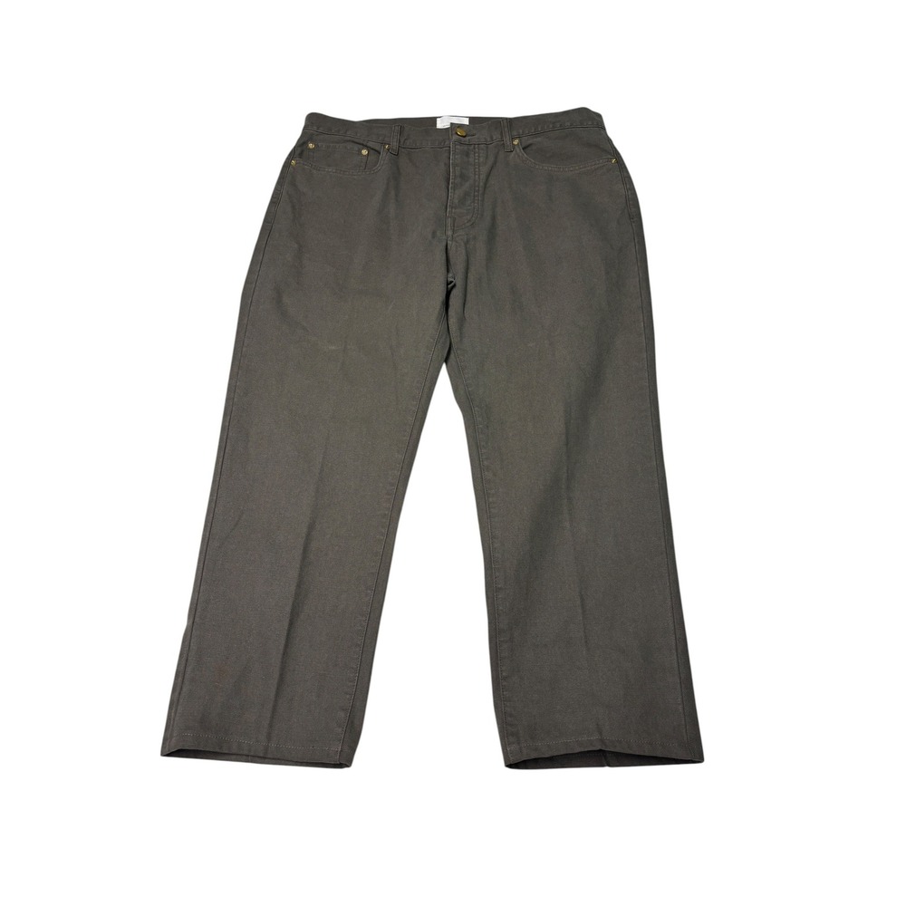 Sid Mashburn Slim Straight Pants Mens 36x25 HEMMED Olive Brown Cotton Canvas
